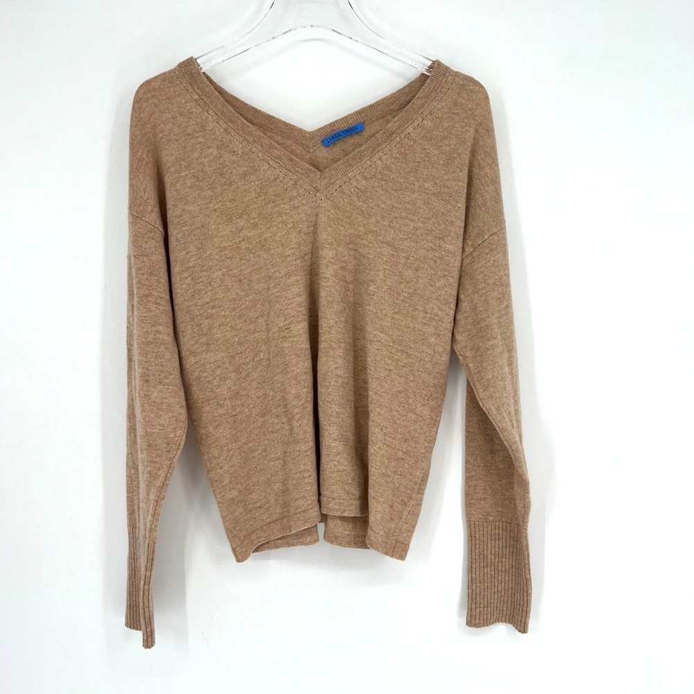 J Mclaughlin Cashmere Sweater Womens M Brown Basic Simple Classic‎ Heritage